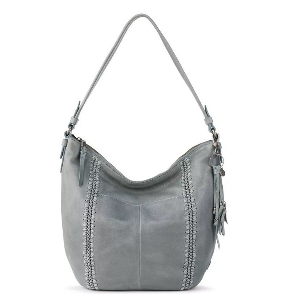 The Sak Sequoia‎ Hobo Purse Slate Crochet Leather Handbag